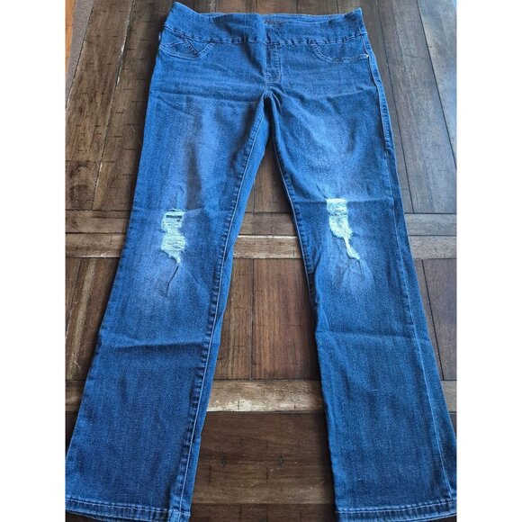 Rock & Republic Denim Rx Slimming Cure Bootcut Jeans 16M Distressed Blue - Picture 1 of 4